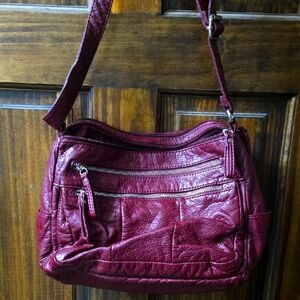 Elegant Burgundy Leather Shoulder Bag